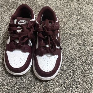 Nike Kids Burgundy and White Sneakers